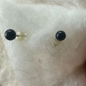 Minimal Dainty Black Bead Stud Earrings